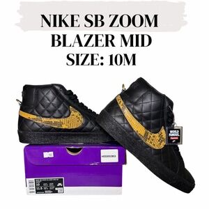Size 10 - Nike Supreme x Zoom Blazer QS SB Mid Black Snakeskin